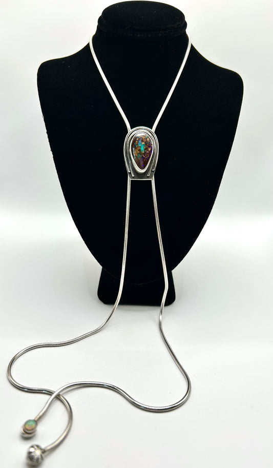 Australian Boulder Opal Bolo Necklace