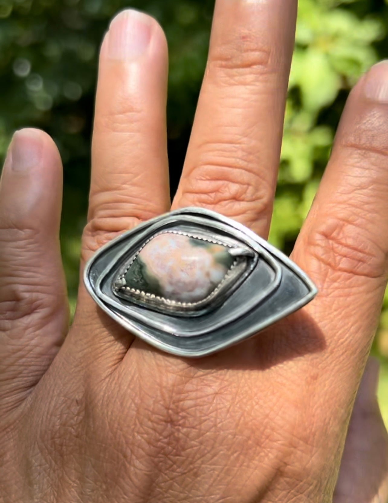 Orbiting Ocean Jasper ring