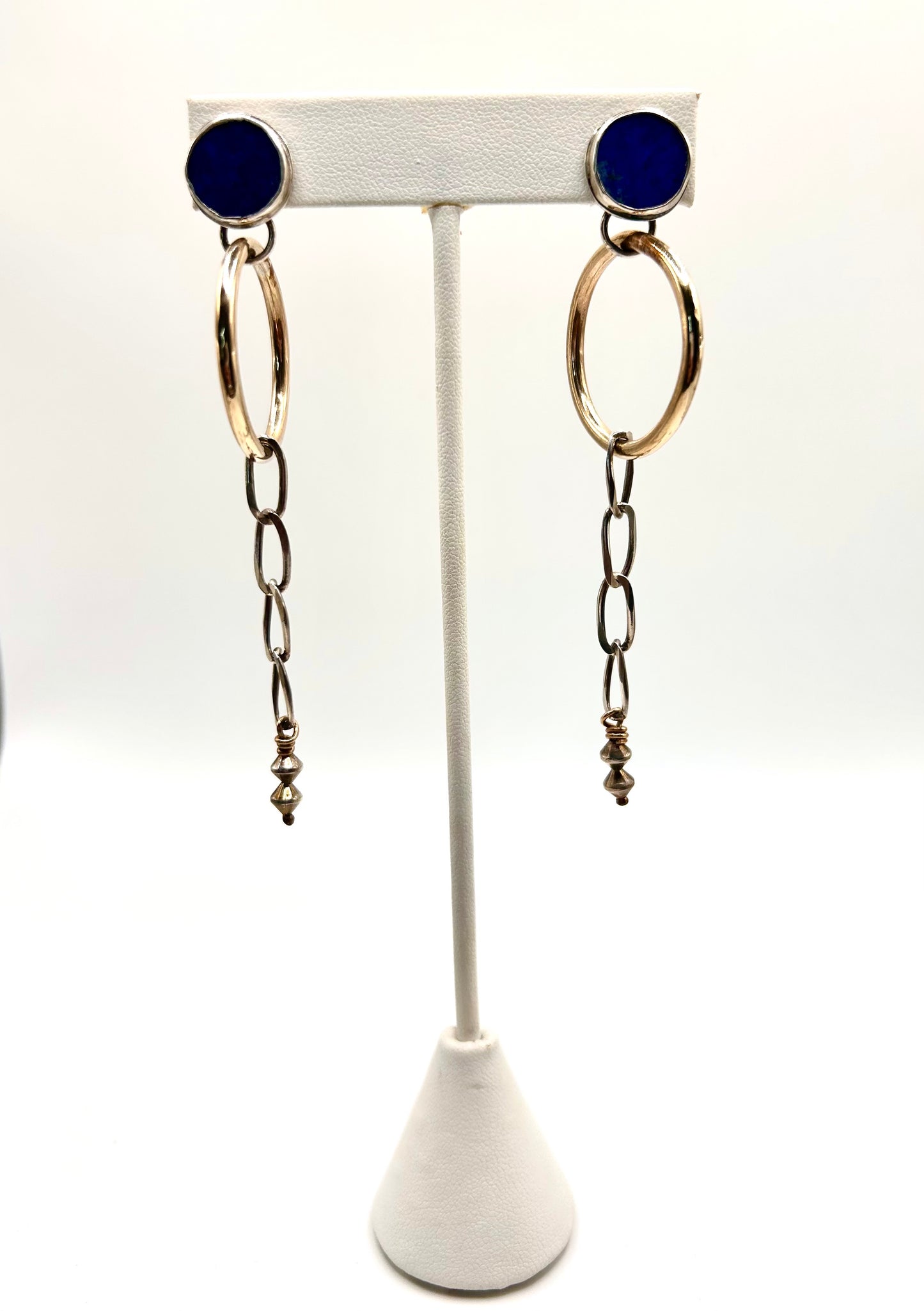 Lapis lazuli and gold loop earrings