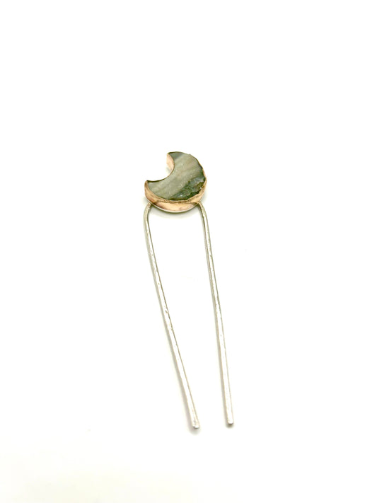 Crescent moon hair stick